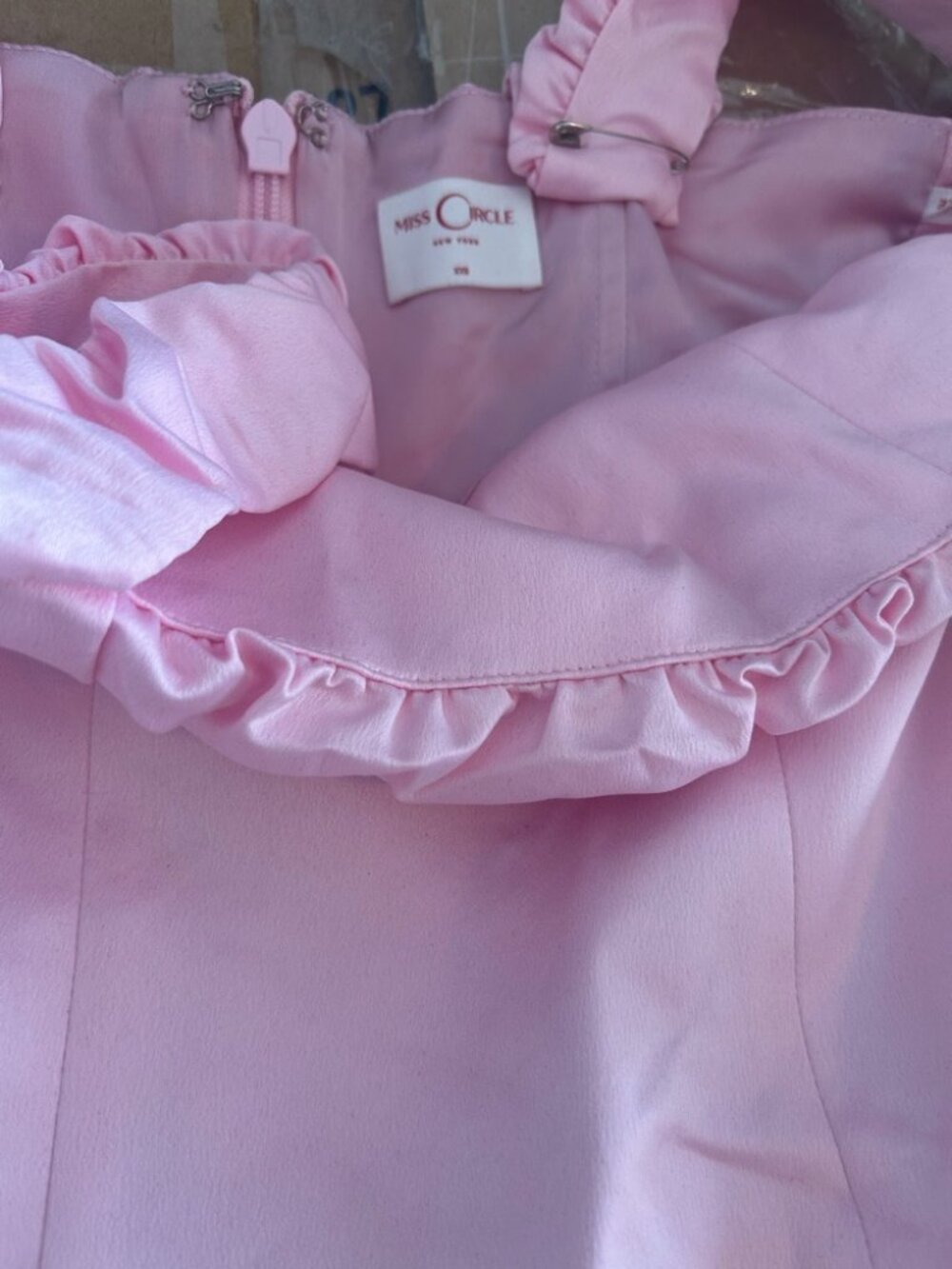 Miss Circle New York Wallie Baby Pink Sweetheart Babydoll Mini Dress XXS - Picture 2 of 2